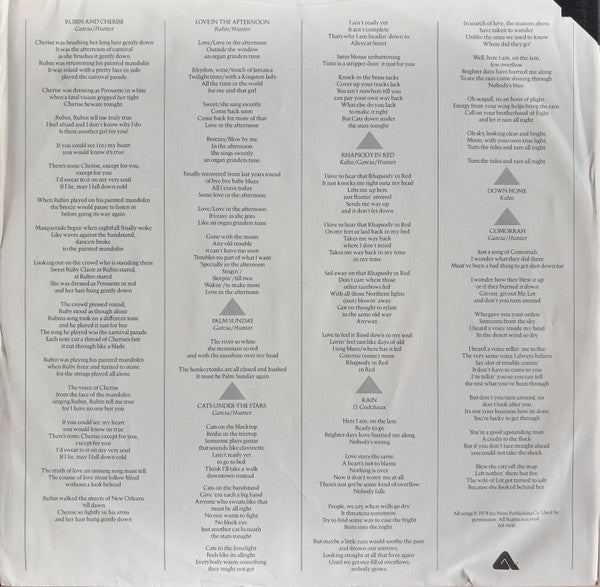 Jerry Garcia Band* : Cats Under The Stars (LP, Album, Promo)