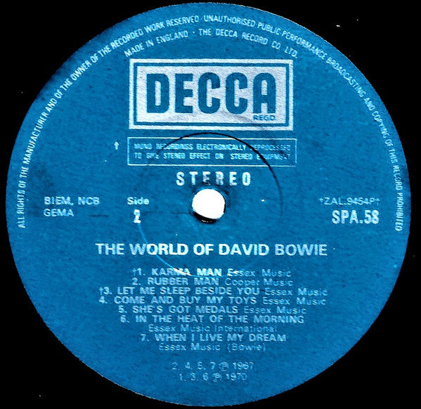 David Bowie : The World Of David Bowie (LP, Comp, RE)