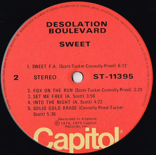 The Sweet : Desolation Boulevard (LP, Album)
