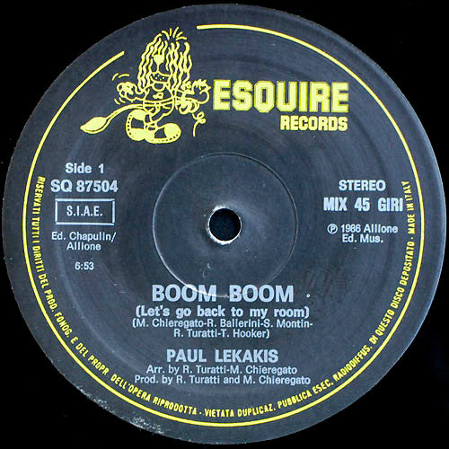 Paul Lekakis : Boom Boom (Let's Go Back To My Room) (12", Maxi)