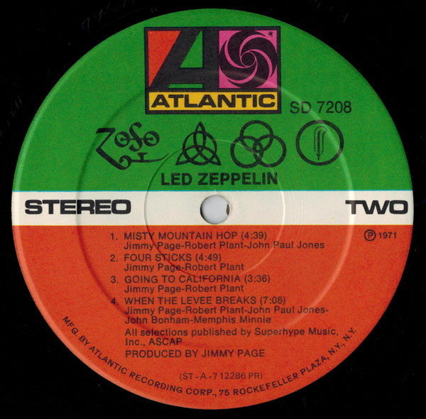 Led Zeppelin : Untitled (LP, Album, RE, Gat)