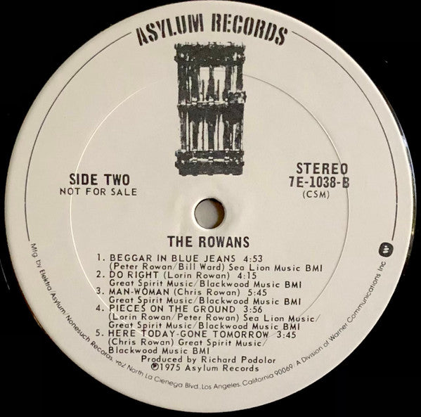 The Rowans (2) : The Rowans (LP, Album, Promo, CSM)