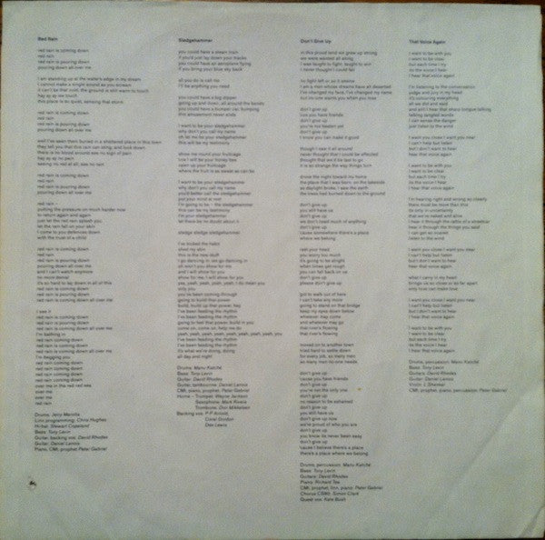 Peter Gabriel : So (LP, Album, Spe)