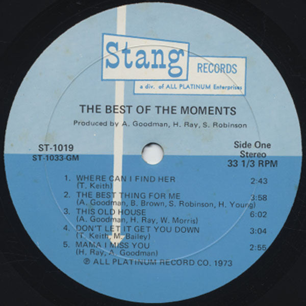 The Moments : The Best Of The Moments (LP, Album)