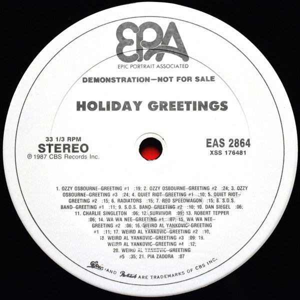 Various : Holiday Greetings From The Epic, Portrait And CBS Associated Families (12", Promo)