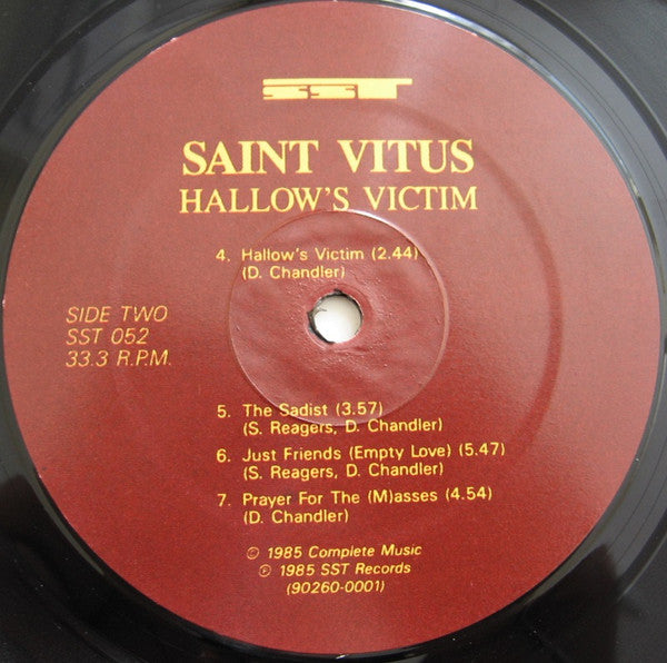 Saint Vitus : Hallow's Victim (LP, Album, RE)