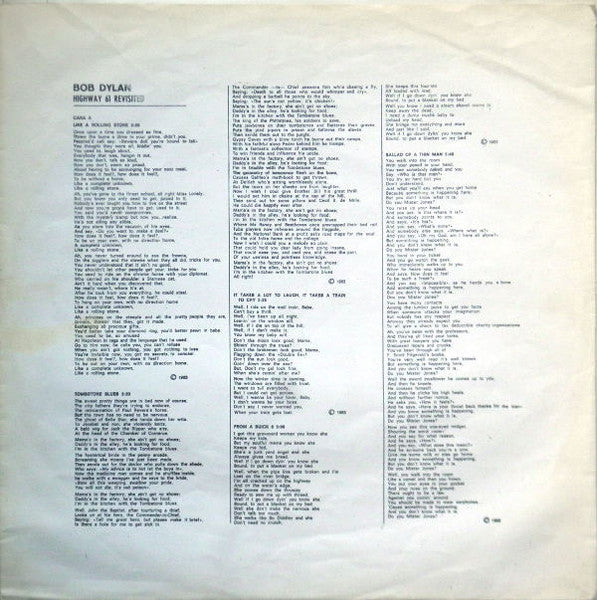 Bob Dylan : Highway 61 Revisited (LP, Album, RE)