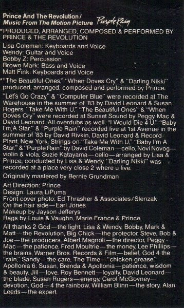 Prince And The Revolution : Purple Rain (Cass, Album, Club)