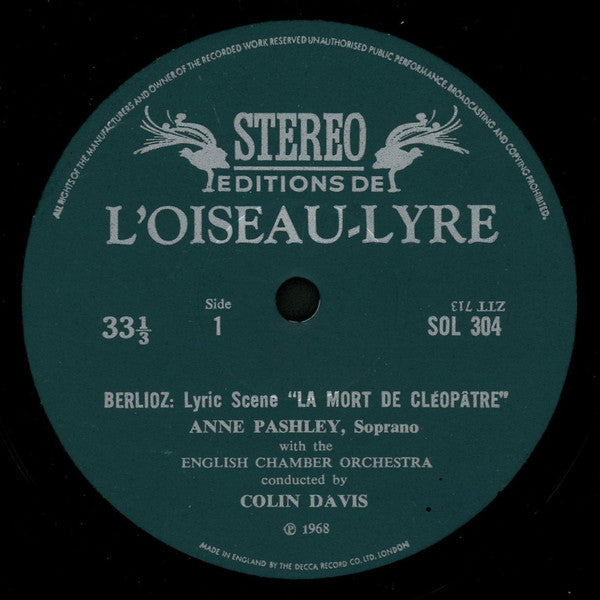 Berlioz* / Anne Pashley, St. Anthony Singers, English Chamber Orchestra, Colin Davis* : Berlioz: La Mort De Cléopâtre/Three Choruses (LP, Album)