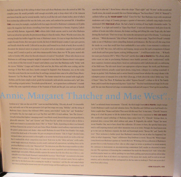 Madonna : The Immaculate Collection (2xLP, Comp, Club)