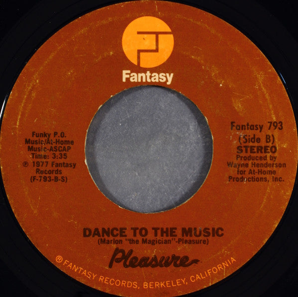 Pleasure (4) : Joyous / Dance To The Music (7", Single, Styrene, Pit)
