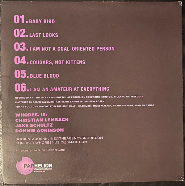Whores. : Clean. (12", EP, Ltd, RP, Tr)