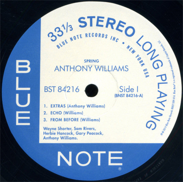 Anthony Williams : Spring (LP, Album, RE)