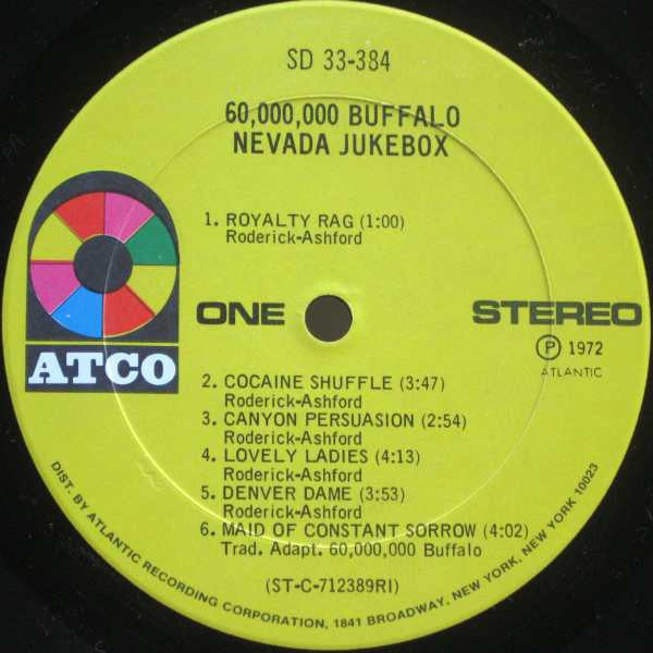 60,000,000 Buffalo : Nevada Jukebox (LP, Album, RI)