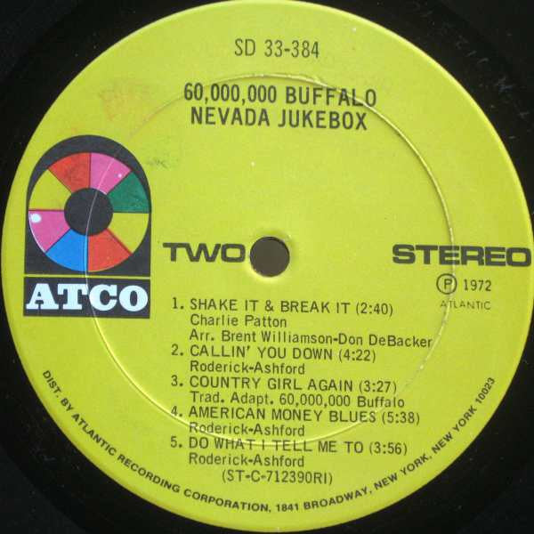 60,000,000 Buffalo : Nevada Jukebox (LP, Album, RI)
