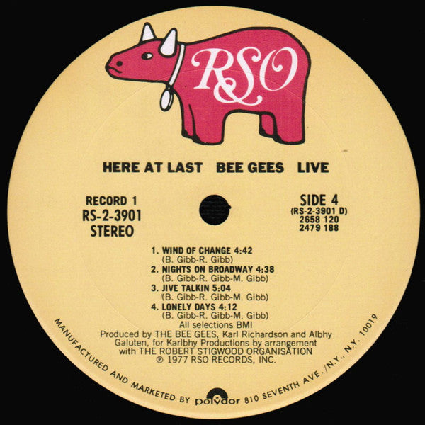 Bee Gees : Here At Last...Bee Gees...Live (2xLP, Album, Pit)