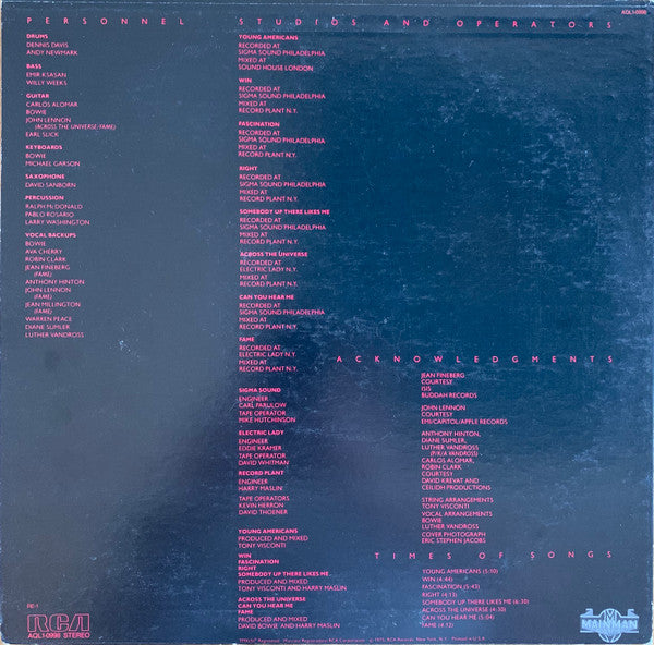 David Bowie : Young Americans (LP, Album, RE)