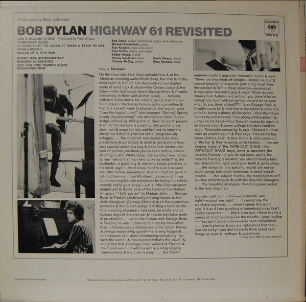 Bob Dylan : Highway 61 Revisited (LP, Album, RE, Ter)