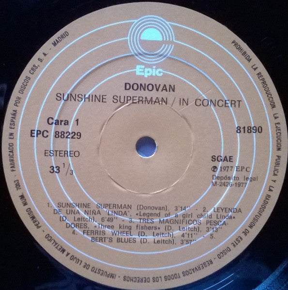 Donovan : Sunshine Superman / In Concert (2xLP, Comp)