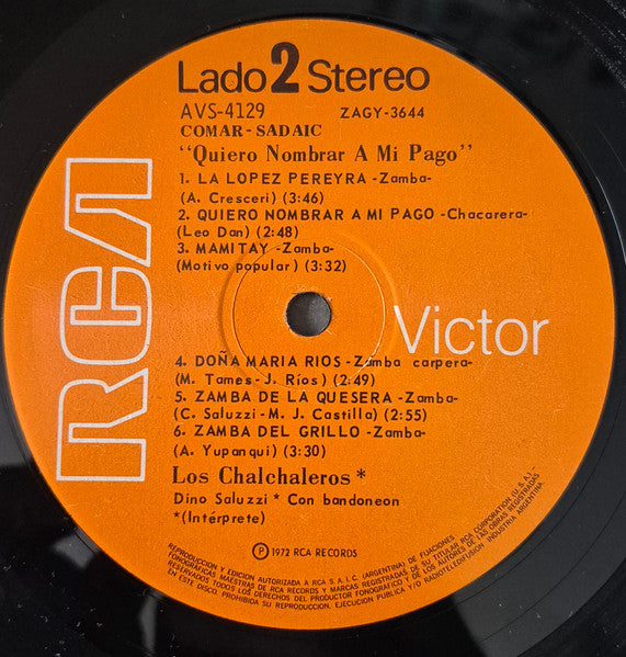 Los Chalchaleros, Dino Saluzzi : Quiero Nombrar A Mi Pago (LP, Album)