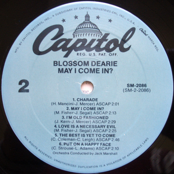 Blossom Dearie : May I Come In? (LP, Album, RE, Blu)