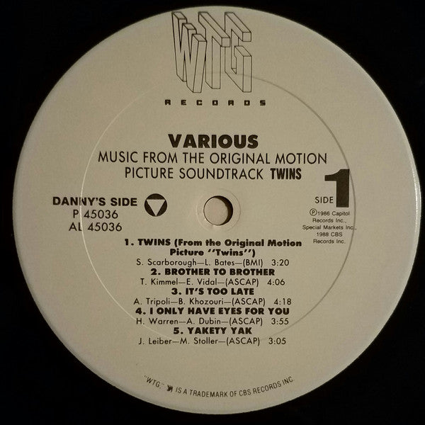 Various : Twins - Music From The Original Motion Picture Soundtrack (LP, Promo)
