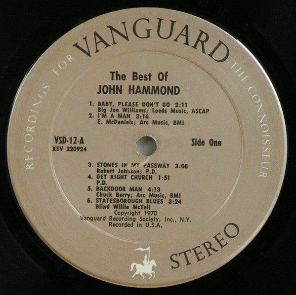 John Hammond* : The Best Of John Hammond (2xLP, Comp, Gat)