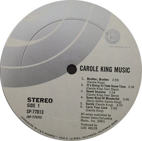 Carole King : Music (LP, Album, Gat)