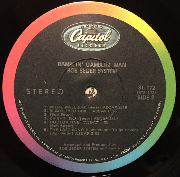 The Bob Seger System* : Ramblin' Gamblin' Man (LP, Album, M/Print, Jac)