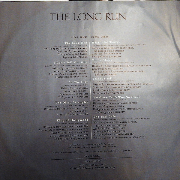 Eagles : The Long Run (LP, Album, Club, Col)