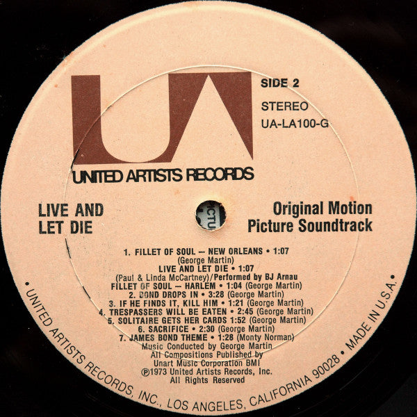 Various : Live And Let Die (Original Motion Picture Soundtrack) (LP, Album, Res)