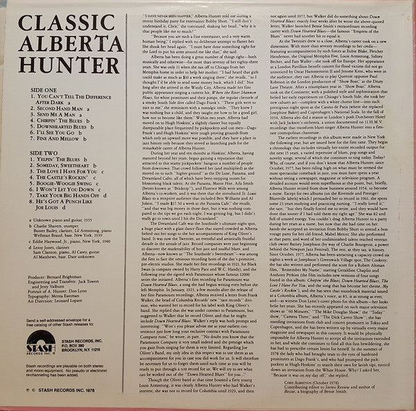 Alberta Hunter : Classic Alberta Hunter - The Thirties (LP, Comp, Mono)