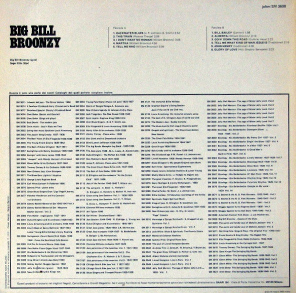 Big Bill Broonzy : Blues / Folk Songs / Ballads (LP, Album, RE)
