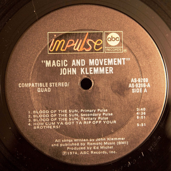 John Klemmer : Magic And Movement (LP, Quad, Ter)