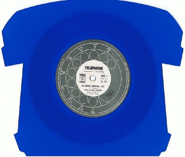 Telephone* : La Bombe Humaine/J'Suis Parti De Chez Mes Parents (7", Shape, Dar)