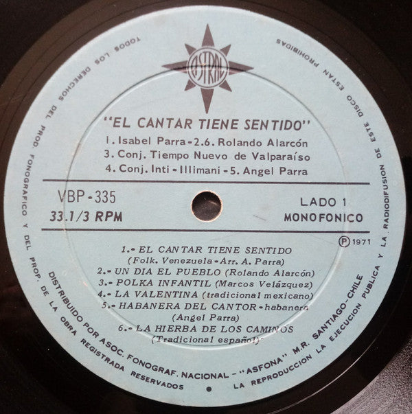 Various : El Cantar Tiene Sentido (LP, Comp, Mono)