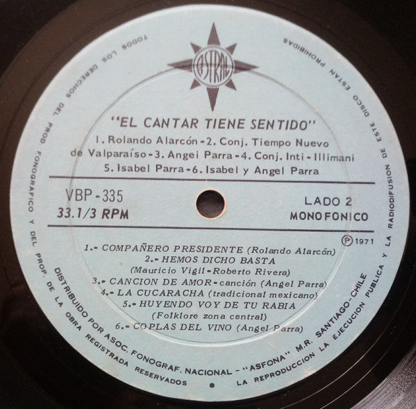 Various : El Cantar Tiene Sentido (LP, Comp, Mono)