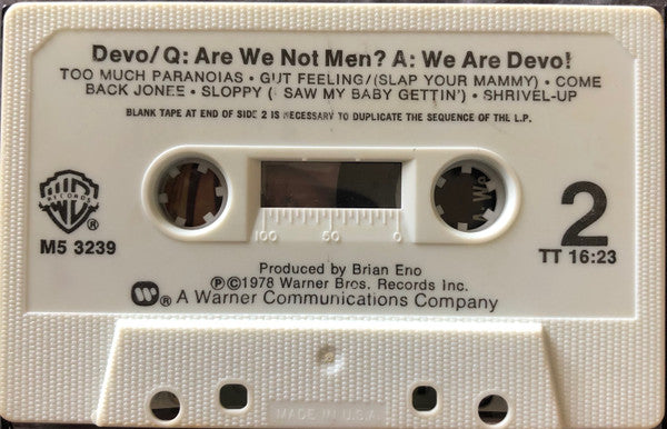 Devo : Q: Are We Not Men? A: We Are Devo! (Cass, Album)