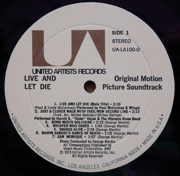 Various : Live And Let Die (Original Motion Picture Soundtrack) (LP, Album)