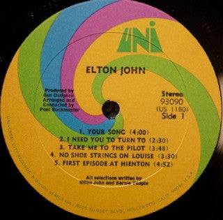 Elton John : Elton John (LP, Album, RE)