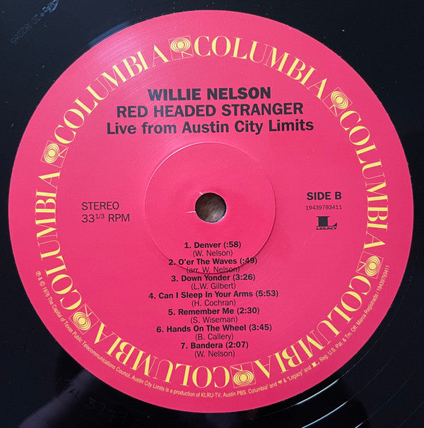 Willie Nelson : Red Headed Stranger Live From Austin City Limits (LP, Album, RSD, Ltd)