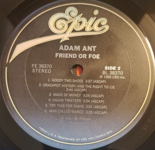 Adam Ant : Friend Or Foe (LP, Album, Pit)