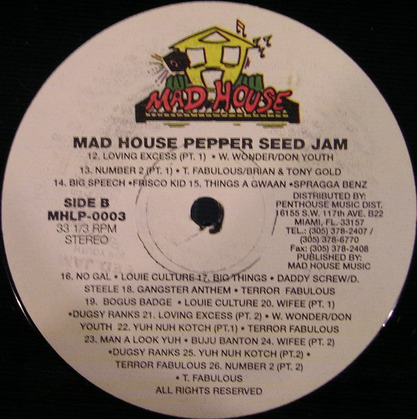 Various : Mad House Pepper Seed Jam (LP, Comp, Mixed)
