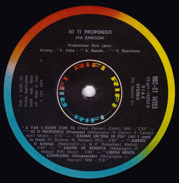 Iva Zanicchi : Io Ti Propongo (LP, Album, Gat)