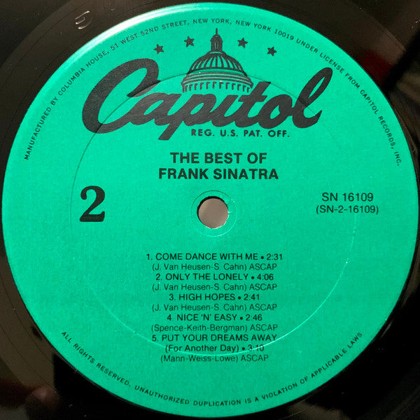 Frank Sinatra : The Best Of Frank Sinatra (LP, Comp, RE, RP, Car)
