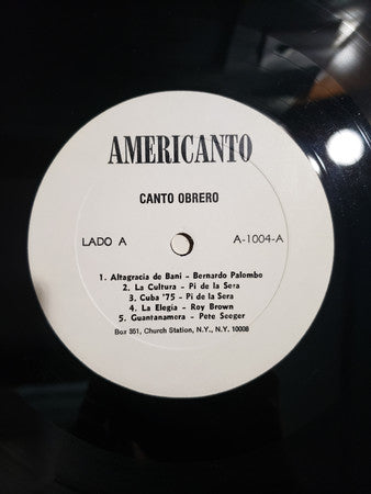 Various : Canto Obrero (LP, Album)