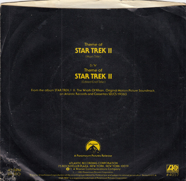 James Horner : Theme Of Star Trek II The Wrath Of Khan (7", Single, Spe)