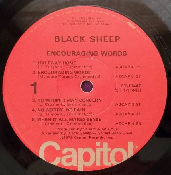 Black Sheep (5) : Encouraging Words (LP, Win)