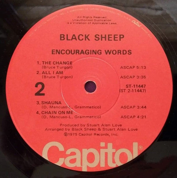 Black Sheep (5) : Encouraging Words (LP, Win)