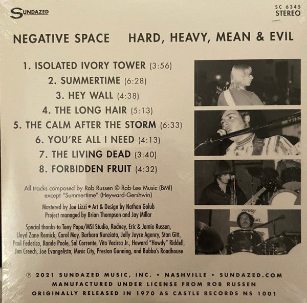 Negative Space : Hard, Heavy, Mean & Evil... (CD, RE)